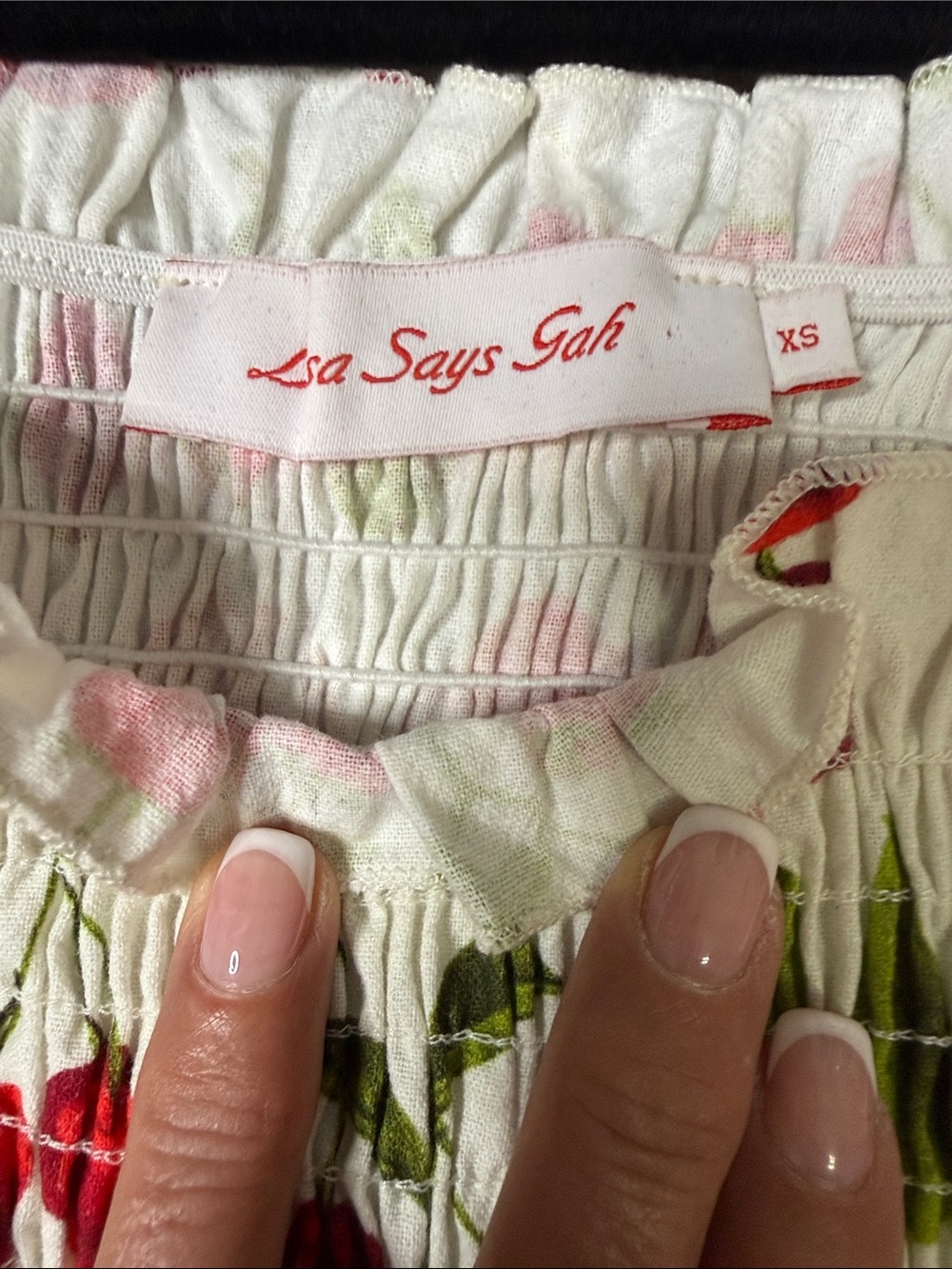 RARE 🍑🍓🍋‍🟩Lisa Says Gah Fruit-Print Top and matching midi skirt XS - Picture 7 of 8